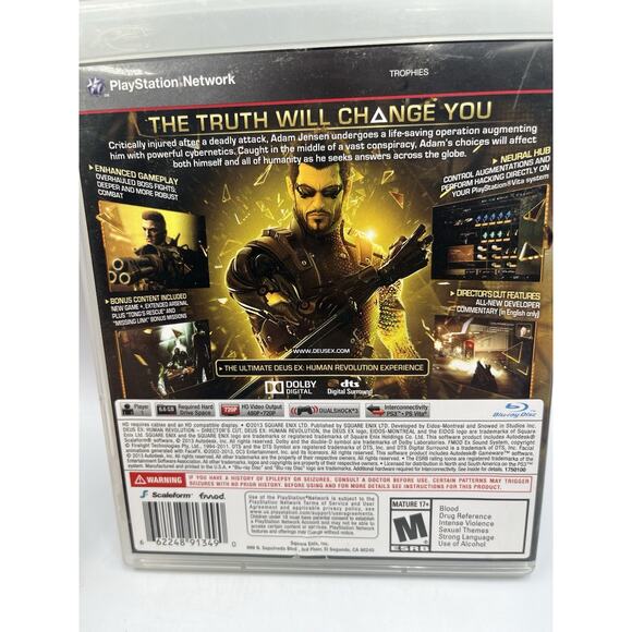 Deus Ex Human Revolution Directors Cut (M) - Sony PlayStation 3 - CIB - Picture 7 of 7